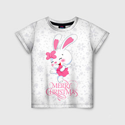 Детская футболка Merry Christmas, cute bunny