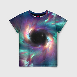 Детская футболка Разноцветное космическое завихрение
