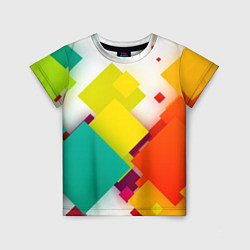 Детская футболка Цветные геометрические квадраты