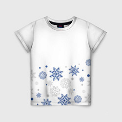 Детская футболка Новогодние Снежинки - Белый