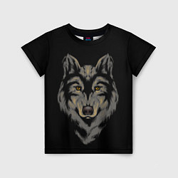 Детская футболка Голова серого волка
