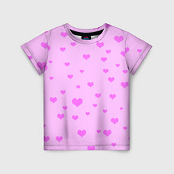 Детская футболка Сердечки розовые абстракция