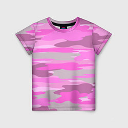 Детская футболка Милитари детский девчачий розовый