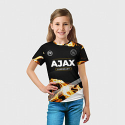 Футболка детская Ajax legendary sport fire, цвет: 3D-принт — фото 2