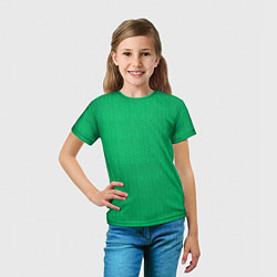 Футболка детская Зеленый вязаный свитер, цвет: 3D-принт — фото 2