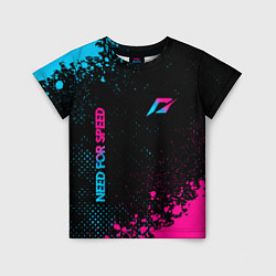 Детская футболка Need for Speed - neon gradient: надпись, символ