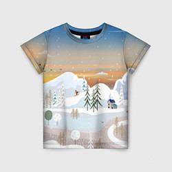 Детская футболка Новогоднее настроение - пейзаж