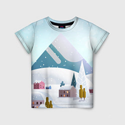 Детская футболка Зимние горы - минимализм