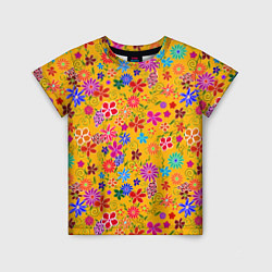 Детская футболка Нарисованные цветы - орнамент