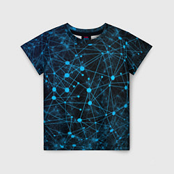 Детская футболка Нейроны - всемирная паутина на черном фоне