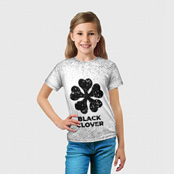 Футболка детская Black Clover с потертостями на светлом фоне, цвет: 3D-принт — фото 2