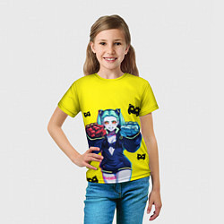Футболка детская Ребекка из киберпанка - желтый, цвет: 3D-принт — фото 2