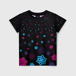 Детская футболка Цветные снежинки
