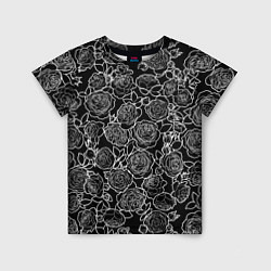 Детская футболка Чайная роза: Черно белыи принт