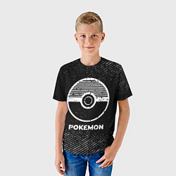Футболка детская Pokemon с потертостями на темном фоне, цвет: 3D-принт — фото 2