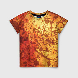Детская футболка Текстура - Orange in dark splashes