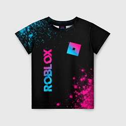 Футболка детская Roblox - neon gradient: надпись, символ, цвет: 3D-принт