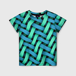 Детская футболка Сине-зелёная плетёнка - оптическая иллюзия