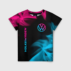 Детская футболка Volkswagen - neon gradient: надпись, символ