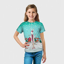 Футболка детская Зайчиха модница, цвет: 3D-принт — фото 2