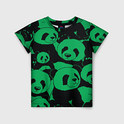 Детская футболка Panda green pattern