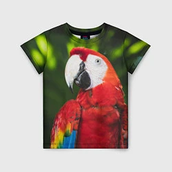 Футболка детская Красный попугай Ара, цвет: 3D-принт