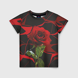 Детская футболка Одинокая красная роза