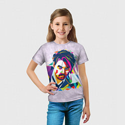 Футболка детская Геометрический портрет Джонни Деппа, цвет: 3D-принт — фото 2