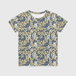 Футболка детская Цветы и буквы гранж, цвет: 3D-принт