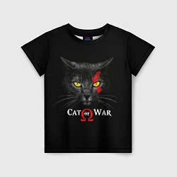 Футболка детская Cat of war collab, цвет: 3D-принт