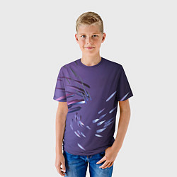 Футболка детская Фиолетовый абстрактный фон и стеклянные лезвия, цвет: 3D-принт — фото 2