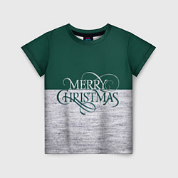 Детская футболка Merry Christmas зелёный