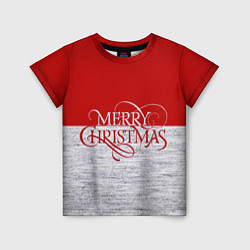 Детская футболка Merry Christmas красный