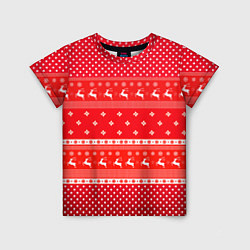 Детская футболка Праздничный красный свитер