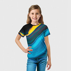 Футболка детская Светло-синий и переливающийся песок, цвет: 3D-принт — фото 2