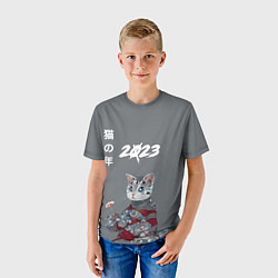Футболка детская Год Кота 2023 - Year of the Cat 2023, цвет: 3D-принт — фото 2