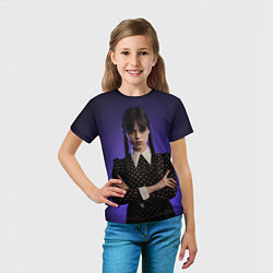 Футболка детская Уэнздей, цвет: 3D-принт — фото 2