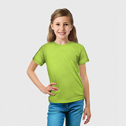 Футболка детская Текстурированный ярко зеленый салатовый, цвет: 3D-принт — фото 2