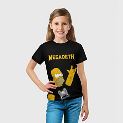 Футболка детская Megadeth Гомер Симпсон рокер, цвет: 3D-принт — фото 2
