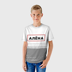 Футболка детская Алёна - в красной рамке на светлом, цвет: 3D-принт — фото 2