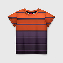 Детская футболка Полосатый фиолетово-оранжевый узор