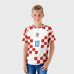 Футболка детская Лука Модрич форма сборной Хорватии, цвет: 3D-принт — фото 2