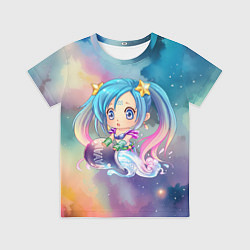 Футболка детская Чиби Водолей, цвет: 3D-принт