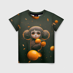 Детская футболка Милая девушка с мандаринами