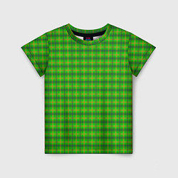 Детская футболка Шотландка зеленая крупная