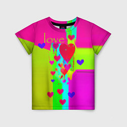 Детская футболка Love сердечки