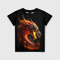 Детская футболка Яростный огненный дракон