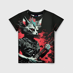Детская футболка Rocker Cat on a black background - C-Cats collecti