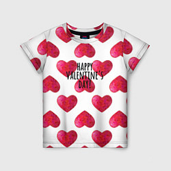 Детская футболка Сердца из краски - паттерн на день святого валенти