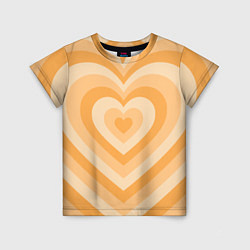 Футболка детская Hearts orange, цвет: 3D-принт
